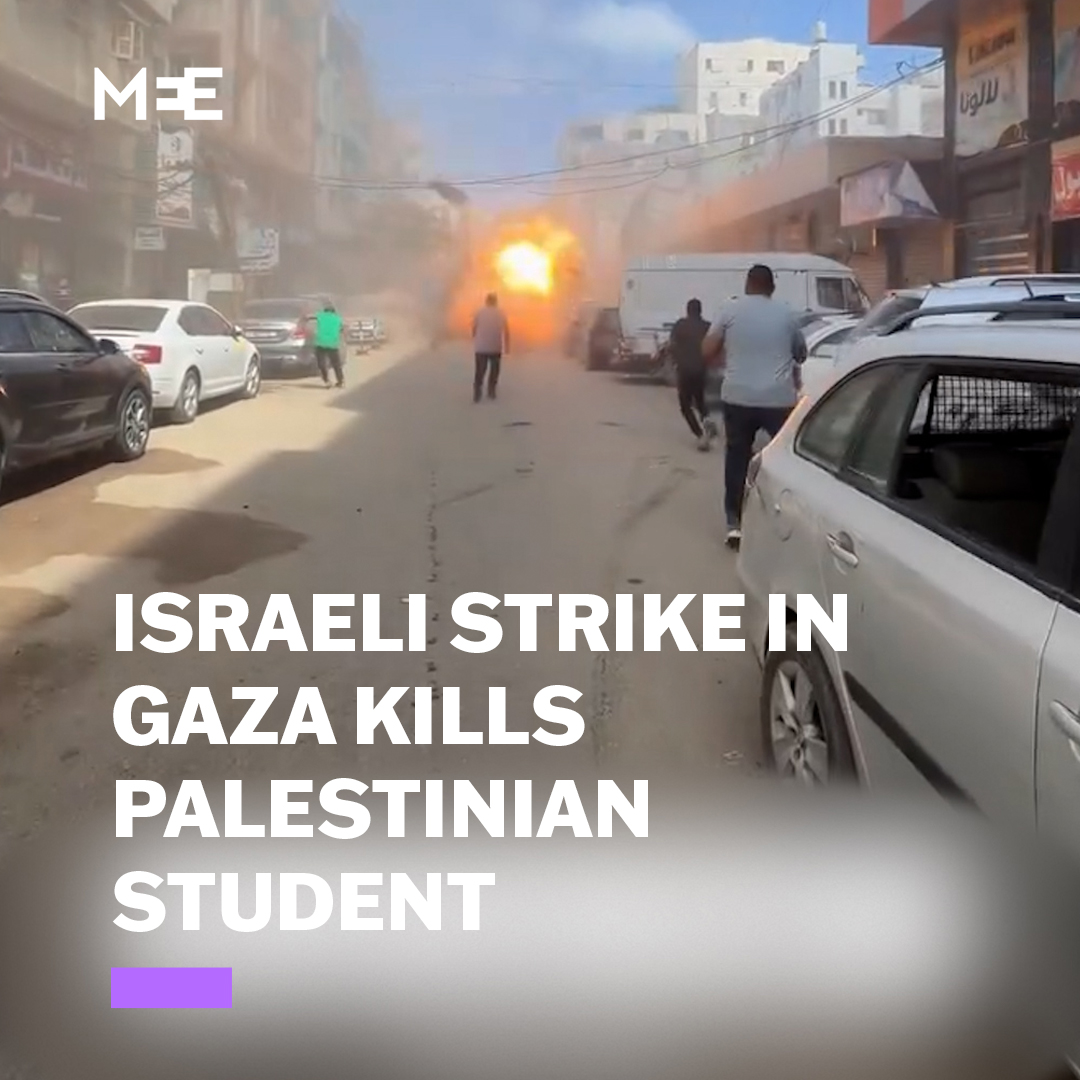 Israeli forces struck a vehicle in Gaza City’s Rimal neighbourhood on Monday, killing a Palestinian student and leaving three others wounded. Footage from the scene shows civilians rushing to the initial impact site and then scrambling for cover as a second strike occurred