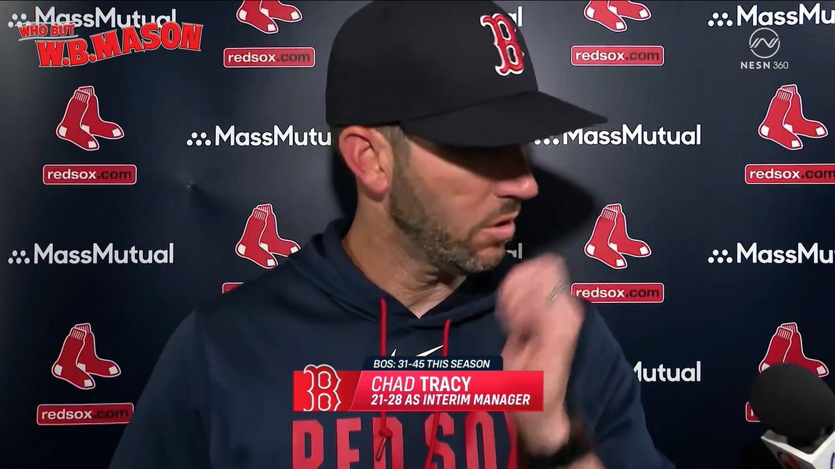 Chad Tracy after the loss "Give credit where credit is due, they put some good at-bats in the 8th against [Whitlock], and they put good at-bats against [Chapman]." 🤝 presented by W.B. Mason Co.