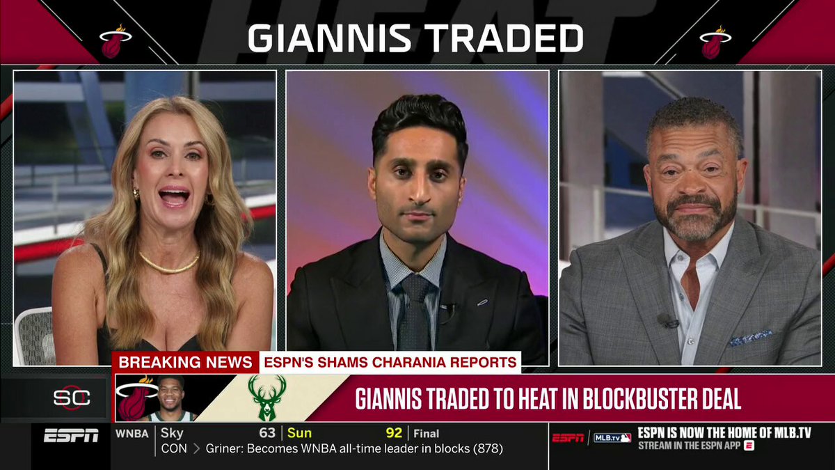 "Giannis felt like his time was up with the Bucks a calendar year ago." Shams Charania breaks down the Giannis blockbuster trade to Miami ✍️
