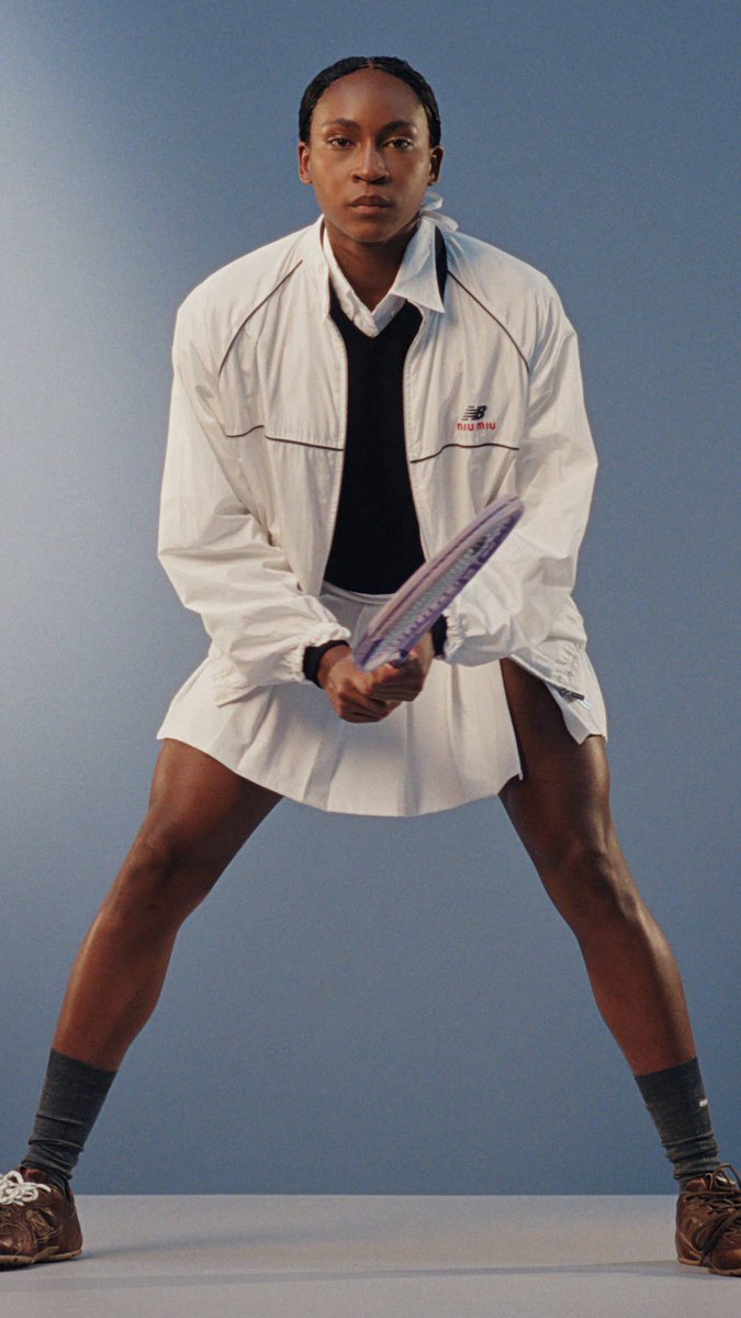 Introducing the next chapter of New Balance x Miu Miu's collaboration with American champion Coco Gauff — blending tennis dynamism with refined style and craftsmanship. Available June 23rd for a limited time in select Miu Miu stores and on Discover more via Photographer: Chaumont Zaerpour Stylist: Lotta Volkova #MiuMiu #NewBalancexMiuMiu
