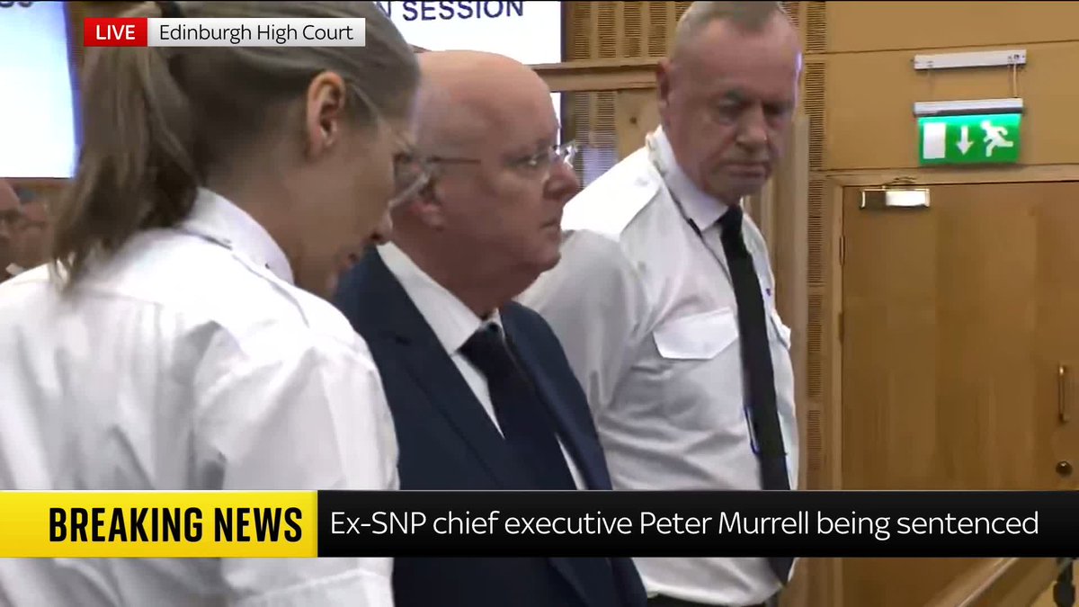 BREAKING: The former chief executive of the Scottish National Party, Peter Murrell, has been jailed for five years and three months for embezzling more than £400,000 of the party's funds.