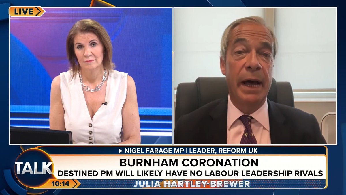 🚨"Britain is broken. Nothing works. Waiting times in hospitals. We get poorer and poorer. 250,000 of our brightest and best emigrated last year." Reform UK Leader Nigel Farage calls for "radical political change" to fix the country. Julia Hartley-Brewer | Nigel Farage MP
