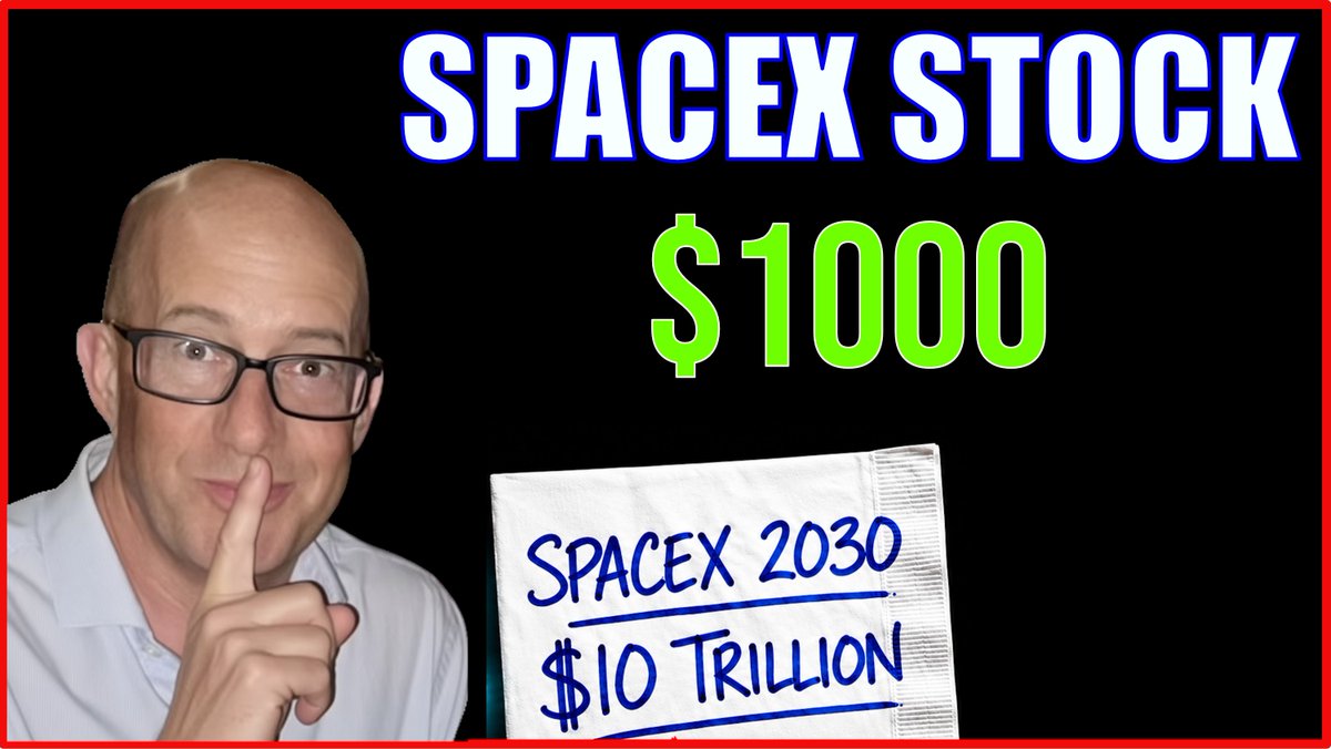 SpaceX Stock has a path to $1000 per share by 2030. Napkin math, Starlink, Terafab, Grok, Macrohard and Vera Rubin data centers. $SPCX will overcome the early roller coaster and head for the stars to a market cap of $10 Trillion or more. 0:00 SpaceX Stock 1:54 SpaceX 2026-2027 3:41 Vera Rubin Data Center 5:58 SpaceX Valuation 2027 7:11 AI Stocks 8:22 SpaceX 2030 11:55 Grok - Macrohard - Enterprise 12:46 Criticism 15:08 AI Stock Options