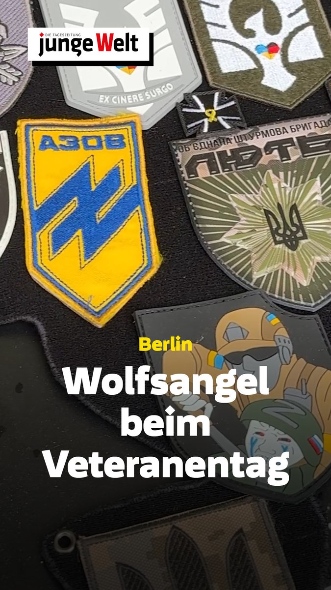 Dass am Stand der ukrainischen Veteranenvereinigung NS-Symbole zur Schau gestellt wurden, störte den Verteidigungsminister bei seinem Rundgang am Sonntag auf dem Veteranentag in Berlin nicht. Weitere Eindrücke vom Veteranentag findet ihr hier: