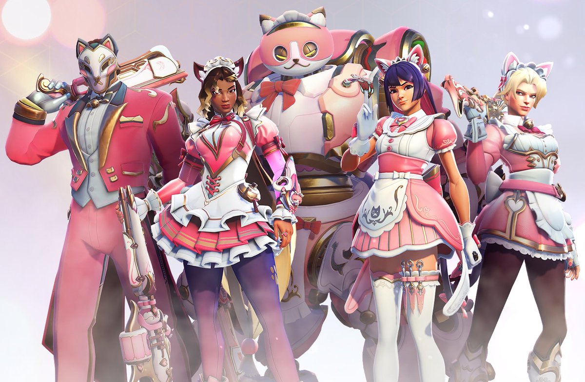 New #Overwatch Nyan Café and Ultra Skin Release Trailer ☕️ Today, the following Nyan Cafe Orisa, Reaper, Ashe (and Bob) and brand-new Ultra Skins for Kiriko and Sierra are being released in the Overwatch Shop 🐱✨