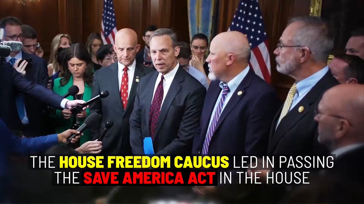 The House Freedom Caucus led in passing the SAVE AMERICA ACT in the House. Now it's time for the Senate to take action, get it passed, and protect our elections. Restore the talking filibuster. Make them debate the SAVE AMERICA ACT.
