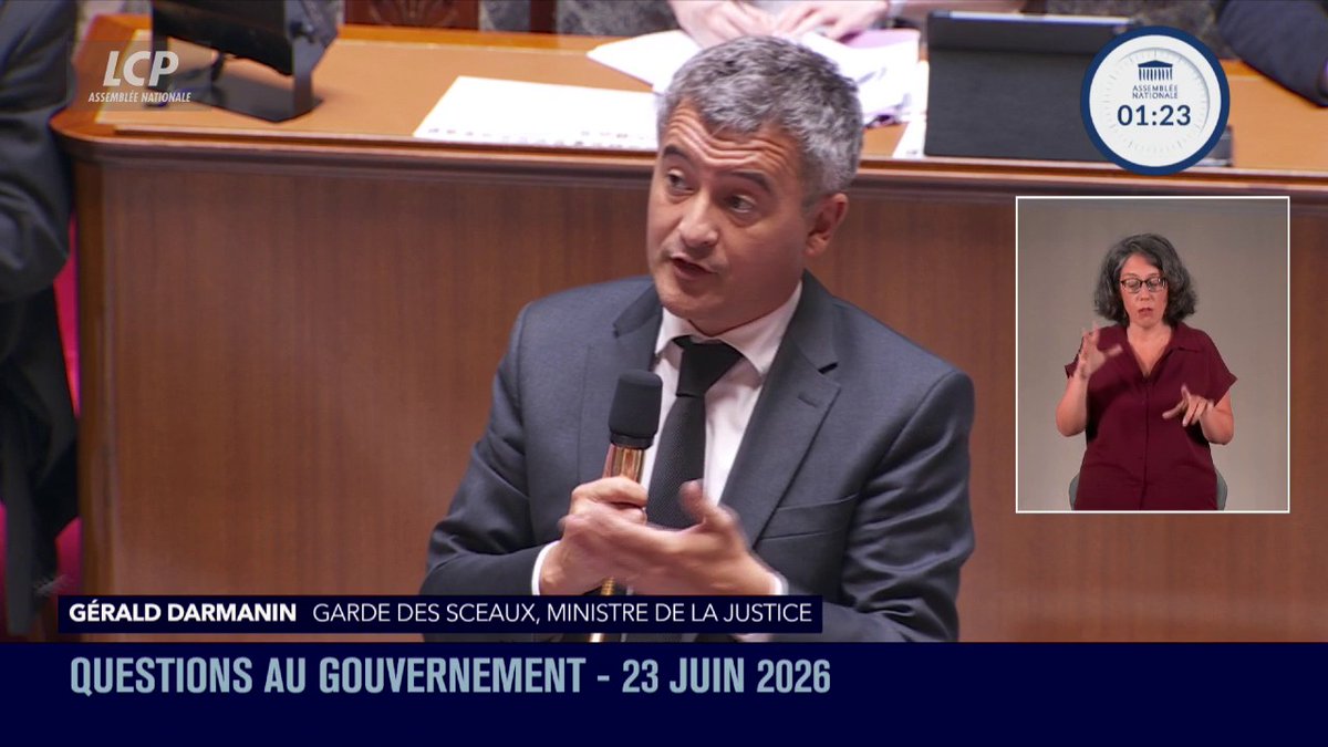 Affaire Lyhanna: Gérald DARMANIN propose de saisir la Cnil sur le sujet de l'interconnexion des fichiers de police, "qui en effet nous manque". "Je suis personnellement très favorable à la proposition que vous faites." #QAG