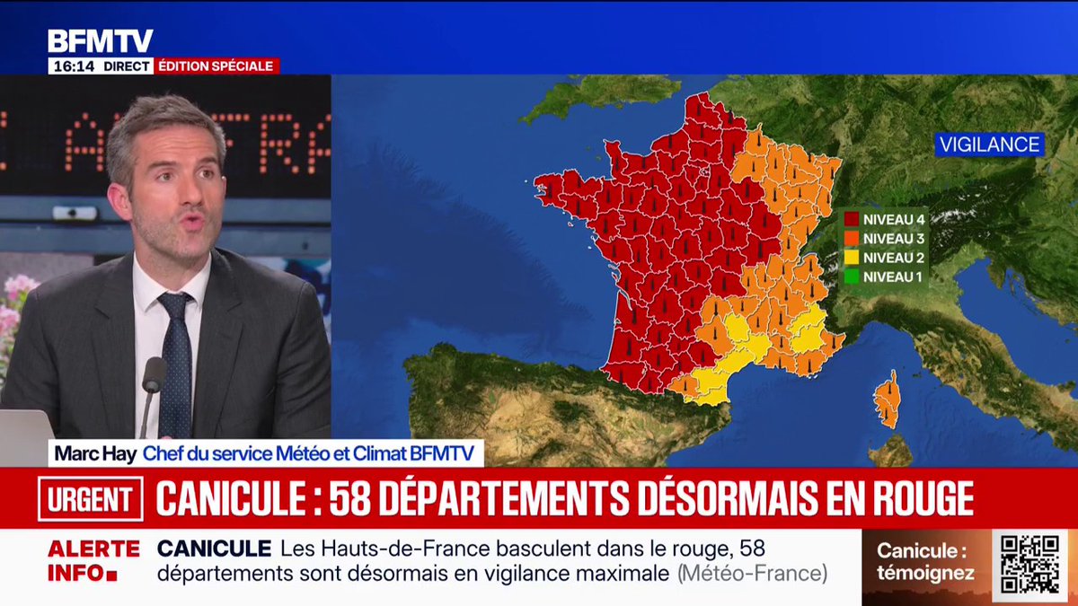 La France vit sa journée la plus chaude depuis le début des relevés en 1947
