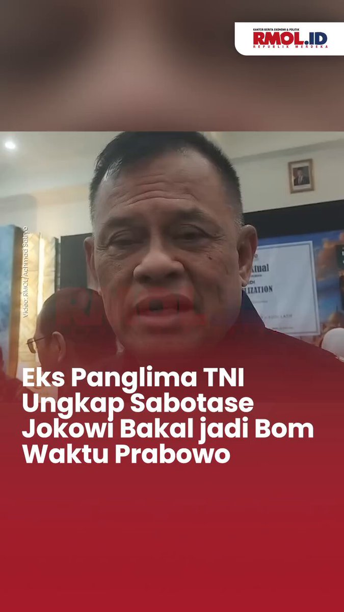 Jendral gatau berucap: "Sabotase jokowi bakal jadi bom waktu prabowo" Konteks: pemadaman listrik di jawa karna alasan batu bara. Sebenarnya ini sudah direncanakan sejak awal. Jika ini beneran jokowi memang bener² harus di Nepal-kan sekeluarga beserta termul²nya.