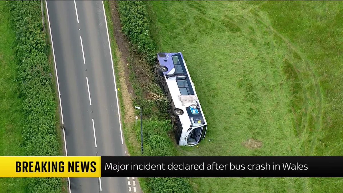BREAKING: All passengers have been safely removed from a bus after it crashed in Carmarthenshire, Wales. The bus flipped onto its side in the coastal town of Kidwelly on the A484. Latest: 📺 Sky 501 and YouTube
