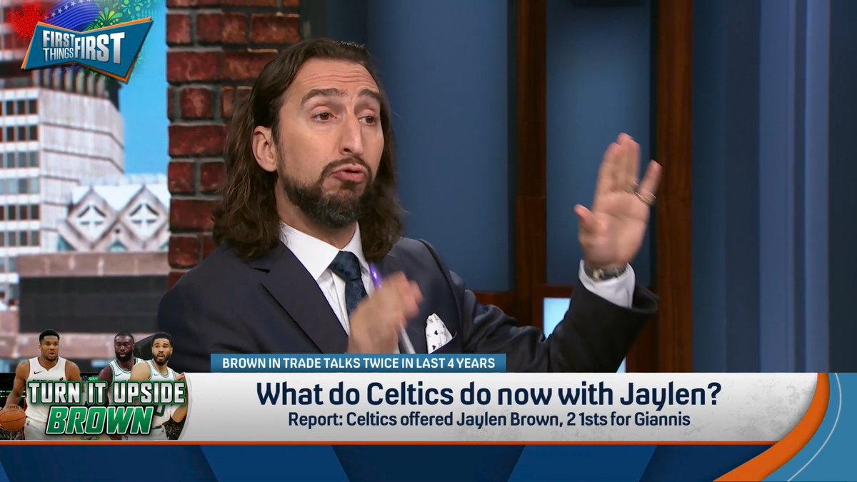 What do the Celtics do now with Jaylen Brown? Chris Broussard: “I do think they need to try to upgrade. And I do think they need to use Jaylen Brown as the piece to make a huge move.” nick wright: “I do not think Jaylen Brown’s gonna start the season on Boston.”