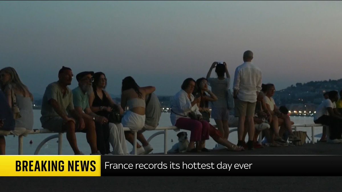 BREAKING: France has recorded its hottest day ever amid an exceptional heatwave, the national weather agency said. Heatwave latest: 📺 Sky 501 and YouTube