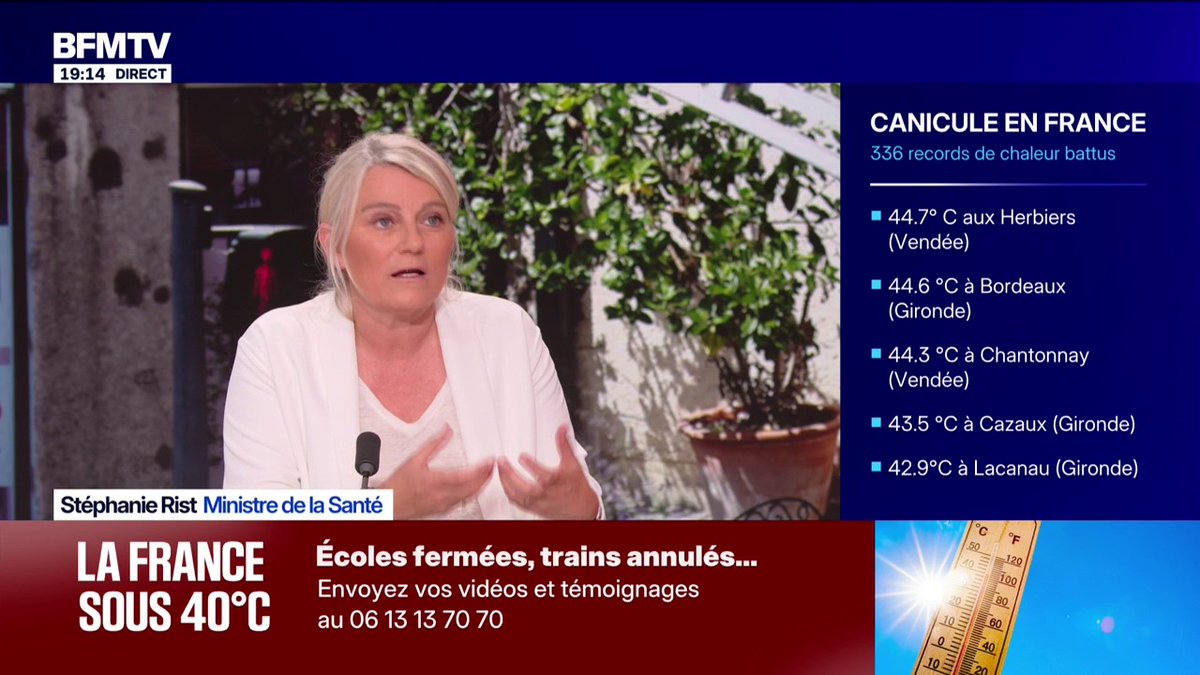 Stéphanie Rist, ministre de la Santé: "40% des hôpitaux ont été rénovés depuis la dernière canicule"