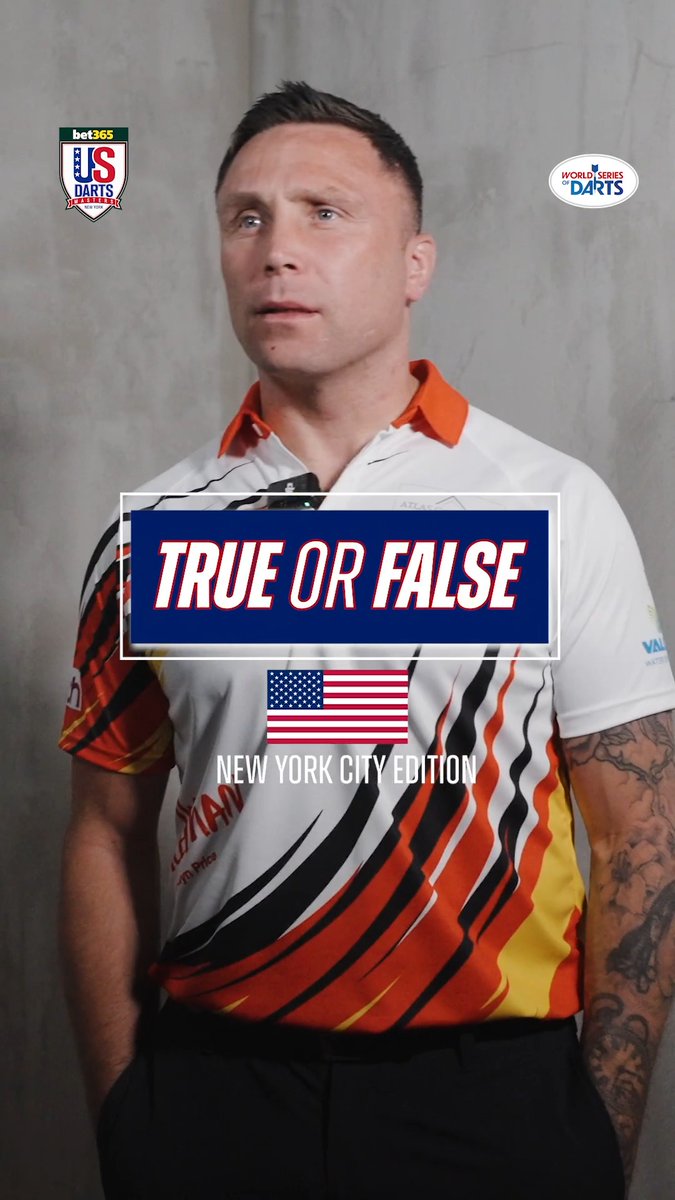 How well does Gerwyn Price know The Big Apple? 🤔🇺🇸 We tested The Iceman's knowledge of New York City through a series of True or False questions! 🏆 US Darts Masters 🗓️ Thursday June 25 - Friday June 26 📍 Infosys Theater at MSG, New York City ⏰ 1900 EDT