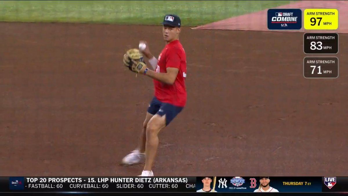 17-year-old Rocco Maniscalco just hit 97 mph at shortstop 👀 One of the youngest prospects is putting on a show! 📺 2026 MLB Draft Combine on MLB Network