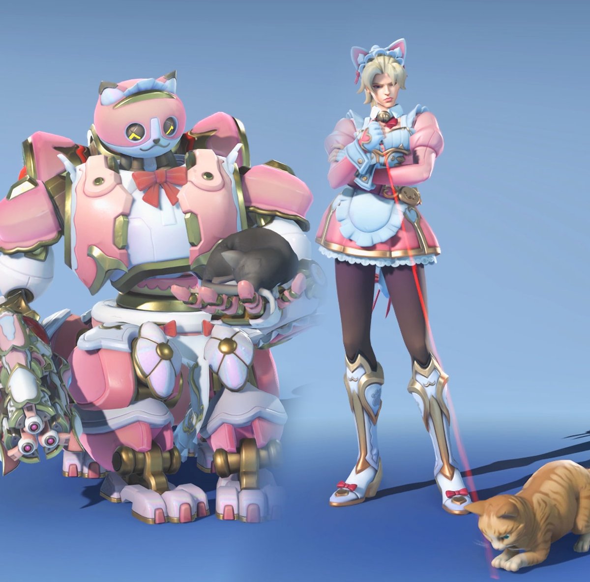 New #Overwatch Nyan Cafe Emote Collection 🐱🩷 New Overwatch Nyan Cafe emotes for Kiriko, Orisa, Reaper, Ashe, and Sierra have been released 🐈