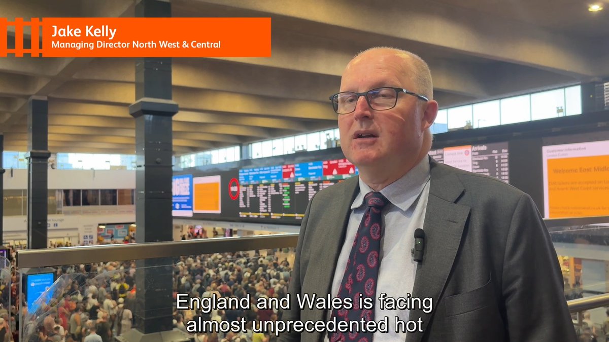 ⚠️ On Wednesday and Thursday, only travel if absolutely necessary to, from or within red warning zones. You should expect disruption across the rail network. ⬇️ Travel advice from Jake Kelly, Managing Director for North West and Central Region. ➡️