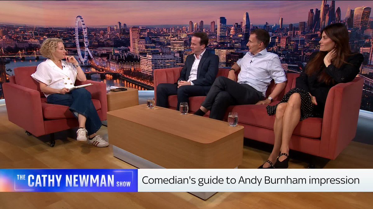 Sky's Cathy Newman is left in stitches as comedian Matt Forde does impressions of Donald Trump and Andy Burnham. 😂 ➡️ 📺 Sky 501 and YouTube