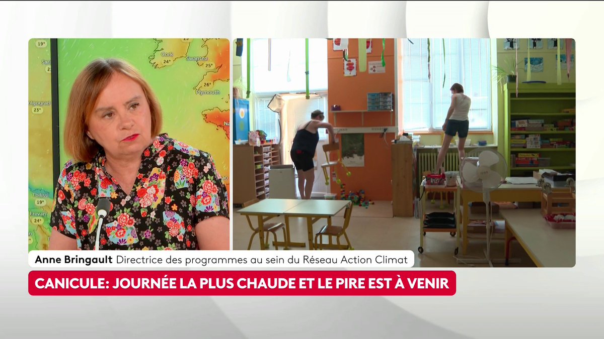 🔴 🗣️ Canicule : "Les centres commerciaux sont climatisés [...] mais les choses vraiment utiles comme l'hôpital, l'école ou les bibliothèques ne sont pour beaucoup pas climatisés", déplore Anne Bringault du Réseau Action Climat. Loïc de La Mornais #SurLeTerrain #Canal16