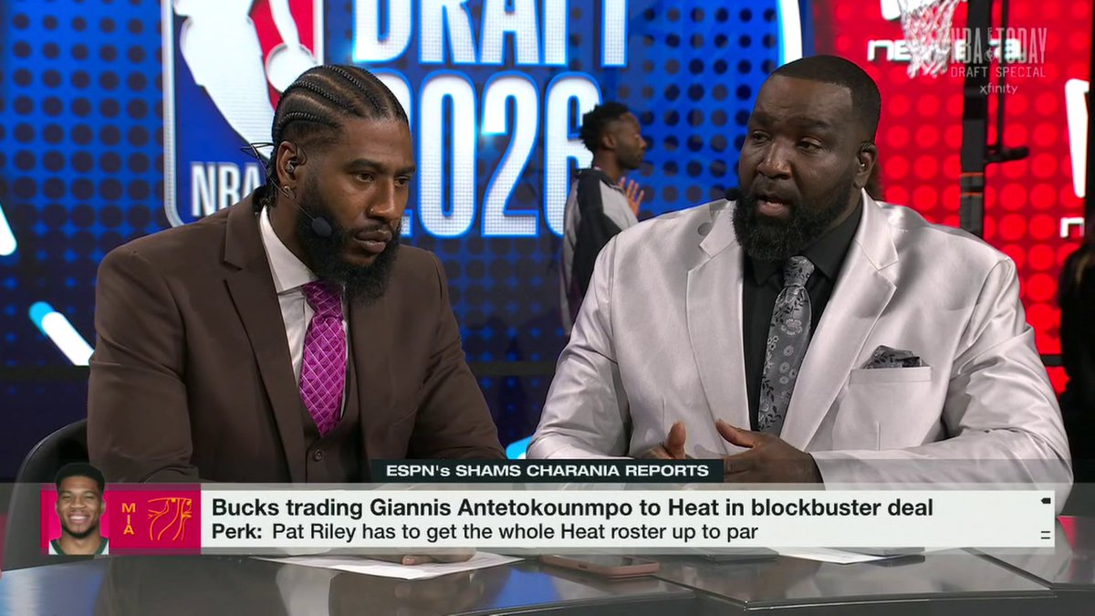 "The pressure is on Giannis. ... You got to deliver a championship." Kendrick Perkins says Giannis is "on the clock" and has to win in Miami 👀