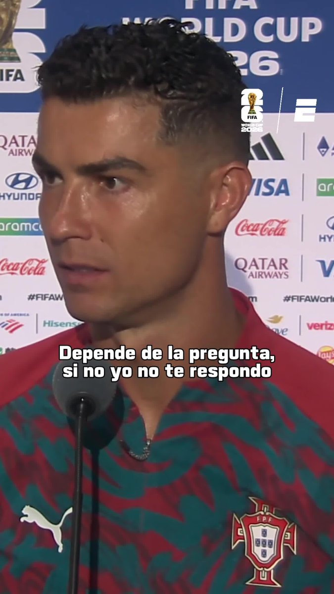 A Cristiano Ronaldo le mencionaron a Messi en la pregunta... ¡Y NO QUISO RESPONDER! ⚽ #ESPNMundial 📺 Mirá los mejores partidos de la #FIFAWorldCup por ESPN, en el Plan Premium de #DisneyPlus