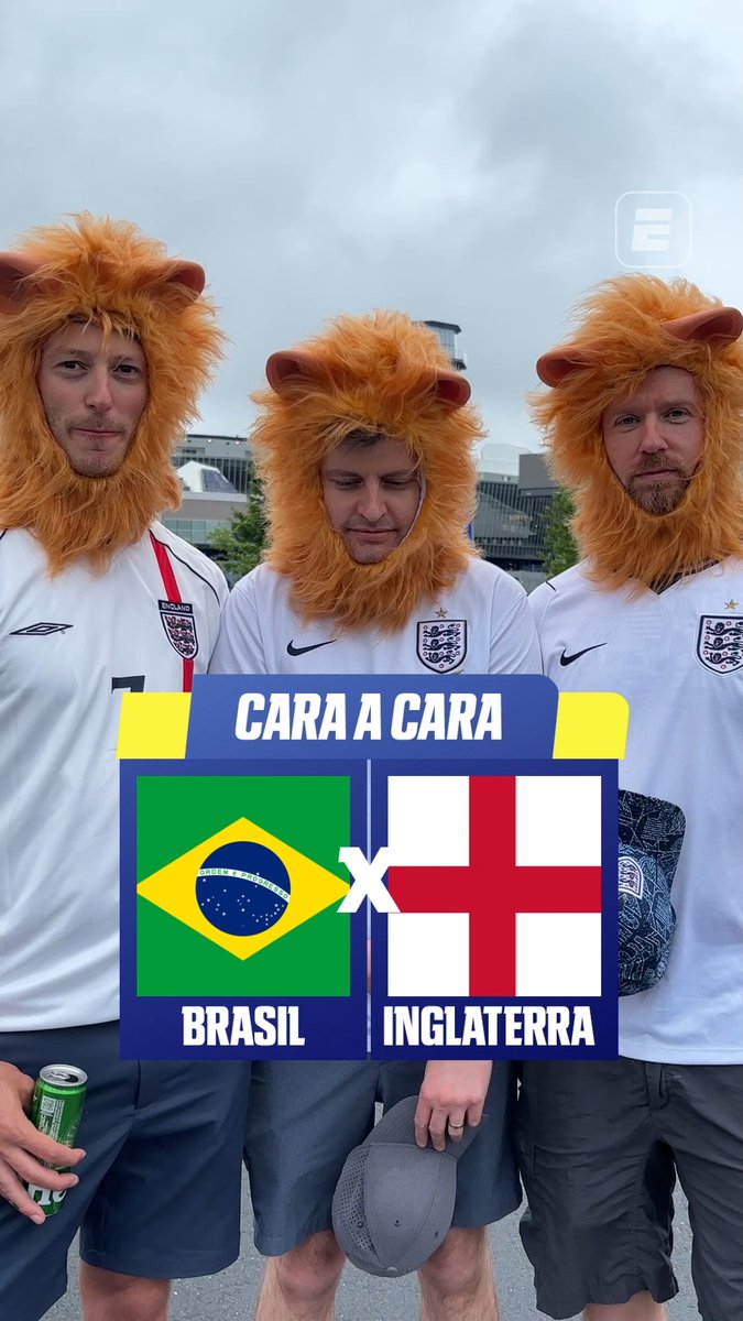 BRASIL OU INGLATERRA? 👀🇧🇷🏴󠁧󠁢󠁥󠁮󠁧󠁿 A ESPN perguntou para estes torcedores ingleses quem tem a melhor escalação! E aí, fã de esportes, concordam com as respostas? 👉 Assista à Copa do Mundo FIFA pela CazéTV no #DisneyPlus, sem custo adicional. #ESPN2026 #FIFAWorldCup #Brasil #Inglaterra