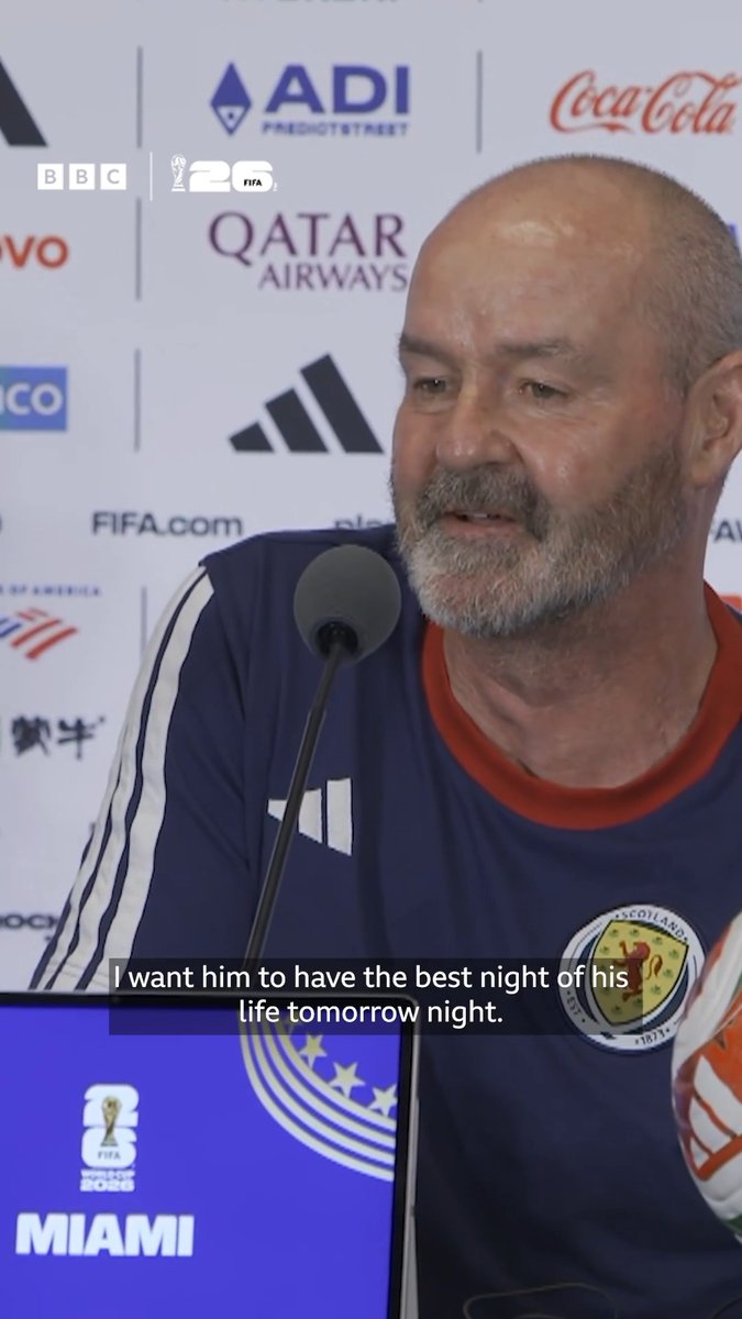 "I want him to have the best night of his life!" Steve Clarke wants captain Andy Robertson to have a night to remember in Miami 🏴 #BBCFootball #FifaWorldCup