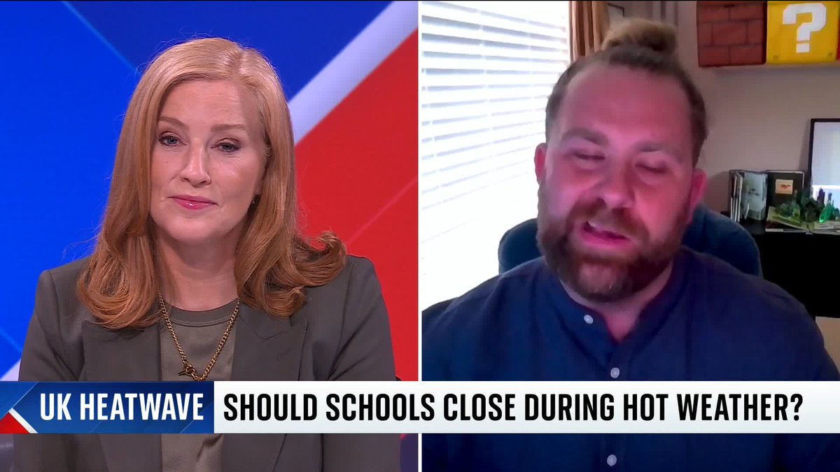 'As the temperature rises, behaviour becomes more complicated to manage' Headteacher Michael Conley tells Sarah-Jane Mee schools are adapting routines, with extra support for pupils with additional needs during the heatwave. ➡️ 📺 Sky 501 and YouTube