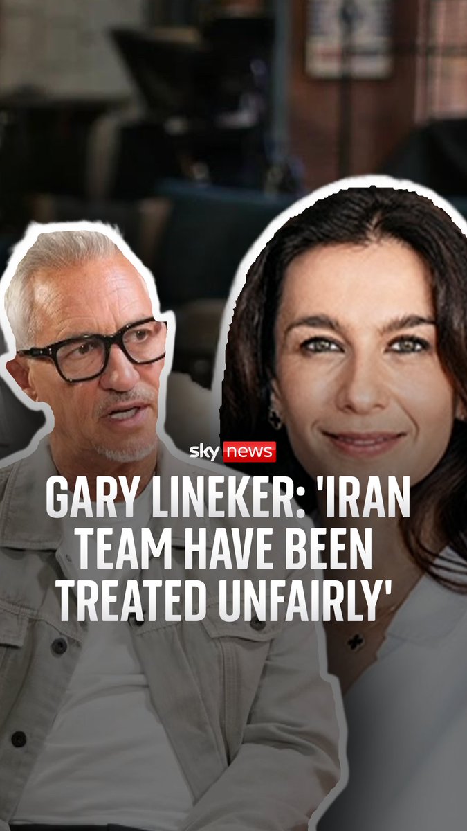 'Iran's team have been treated very unfairly.' England veteran and football broadcaster Gary Lineker told Yalda Hakim : "I can't remember a World Cup where the host nation is at war with a competing nation." Watch the full interview here:
