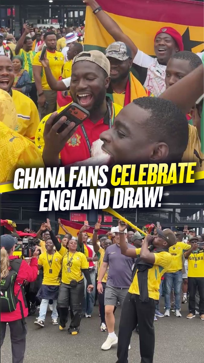 👏 Ghana fans celebrate after their 0-0 draw with England! #FIFAWorldCup
