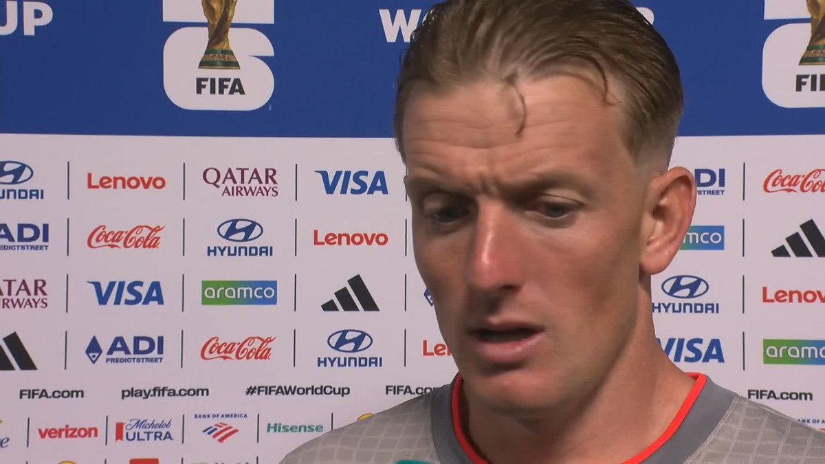 "He hit me, I didn't hit him" Jordan Pickford gives his assessment on England's draw with Ghana, including that challenge... 🎙️ Gabriel Clarke