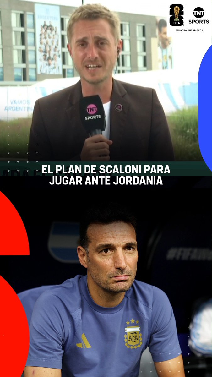 ¿GUARDA TITULARES? 🤔🇦🇷 Desde Estados Unidos, Maximiliano Grillo 💚💜 nos trae todas las novedades de la Selección Argentina y la planificación de Lionel Scaloni de cara al duelo del sábado ante Jordania. #TNTSportsMundial