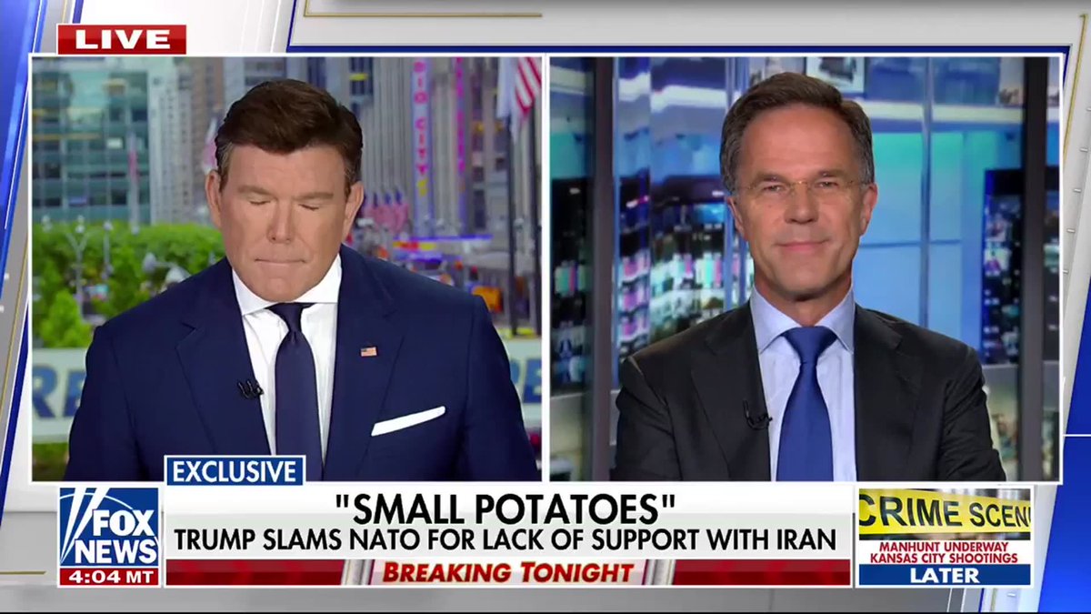 "It would be devastating for the region, it would be devastating for the whole world." NATO Secretary General Mark Rutte joined Bret Baier on Special Report and threw his support behind President Trump's approach to Iran, warning of the global consequences if Tehran were to obtain a nuclear weapon. "Could you imagine if Iran gets its hands on a nuclear weapon?" Rutte asked. "I am completely behind him on this," he added, praising Trump's efforts to ensure Iran never acquires nuclear capabilities.