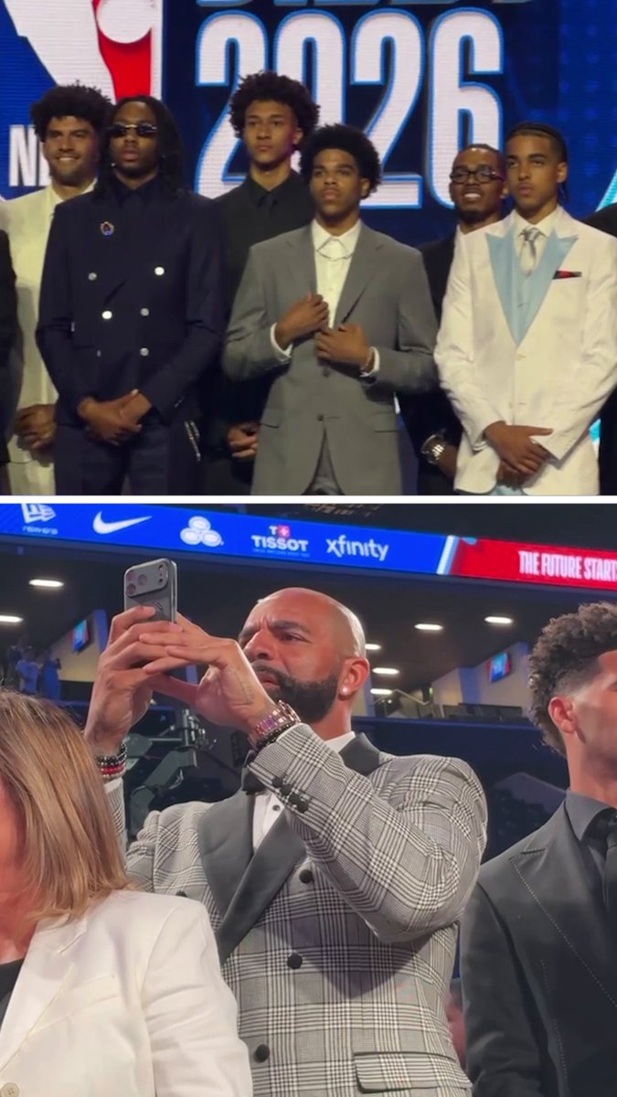 Proud dad moment for Carlos Boozer as his son takes the NBA draft stage 🥹 Watch the NBA draft at 8 ET on ABC, ESPN and the ESPN App 🤩
