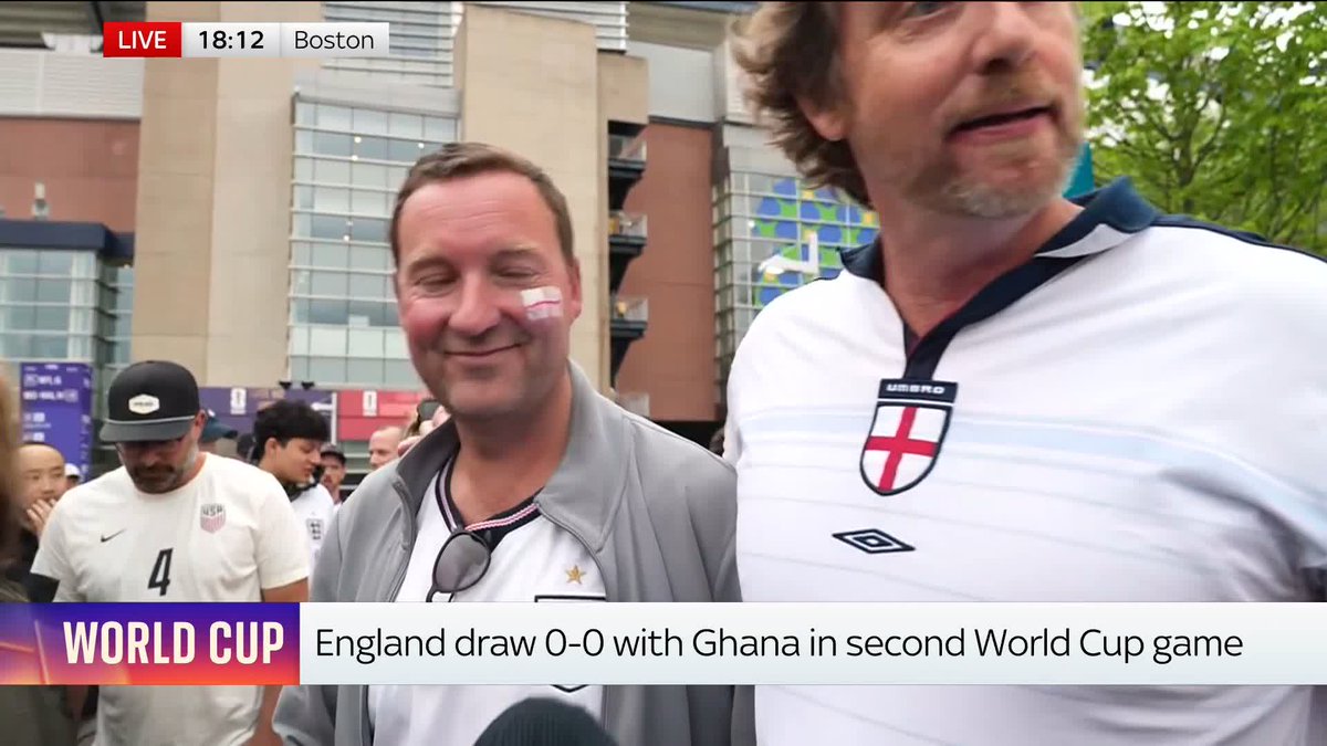 Sky's Rob Harris spoke to England fans who were philosophical after their frustrating draw with Ghana - whose own fans came away jubilant. World Cup latest: 📺 Sky 501 and YouTube