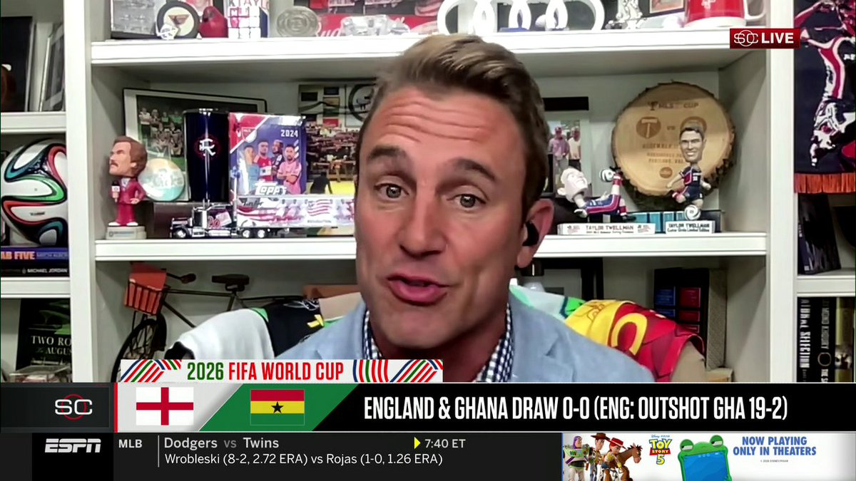 "We saw the old England that struggled in creating ideas, creating chances, and they struggled against a better Ghanaian team today." —Taylor Twellman on England's 0-0 draw vs. Ghana ⚽️