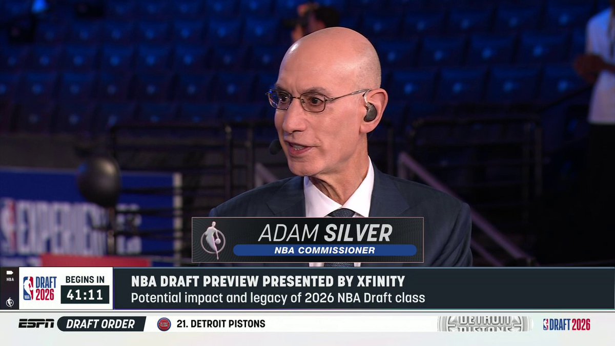 "They're exceptional in terms of their personalities. They're full of life. ... I'm crazily enthusiastic about them." NBA Commissioner Adam Silver speaks on the 2026 NBA draft class 🏀