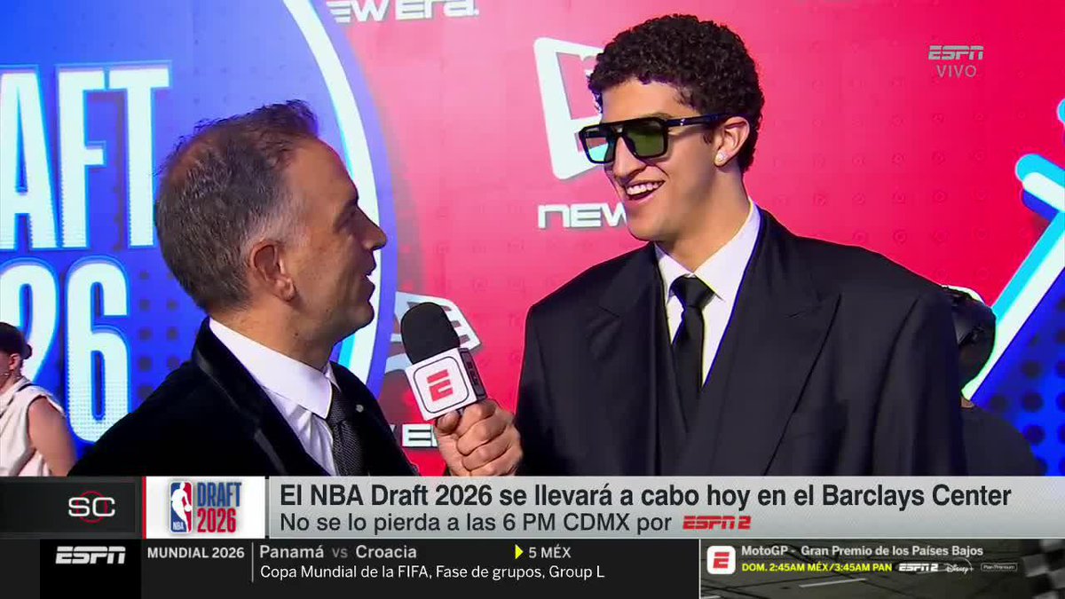 🗣 "MUY BENDECIDO, AGRADECIDO Y EMOCIONADO" 🗣 "QUE LOS NIÑOS VEAN, SE INSPIREN Y SEPAN QUE TODOS PODEMOS" Karim López 🇲🇽 a minutos de hacer historia en el Draft de la NBA 🤩