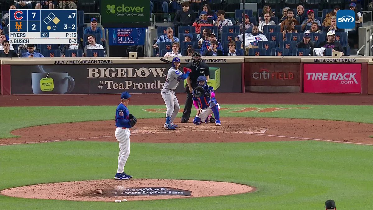 Pete Crow-Armstrong is ruled out at second base after initially contacting second base and losing possession of the base. Crow-Armstrong had initially advanced to second base on a walk. Cubs manager Craig Counsell has been ejected.
