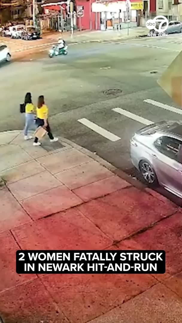 Two women were killed in Newark Saturday night after being struck by a hit-and-run driver who fled the scene, authorities said.