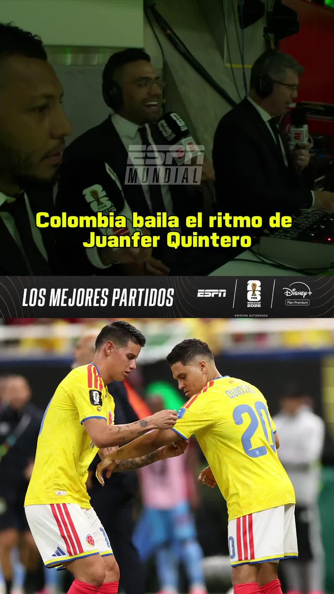 "LO DE JUANFER ES FÚTBOL CHAMPAGNE. ¡COLOMBIA BAILA AL RITMO DE JUANFER!" 🇨🇴 Radamel Falcao, rendido a los pies de Quintero 🙌🏻 #ESPNMundial 📺 Mirá los mejores partidos de la #FIFAWorldCup por ESPN, en el Plan Premium de #DisneyPlus