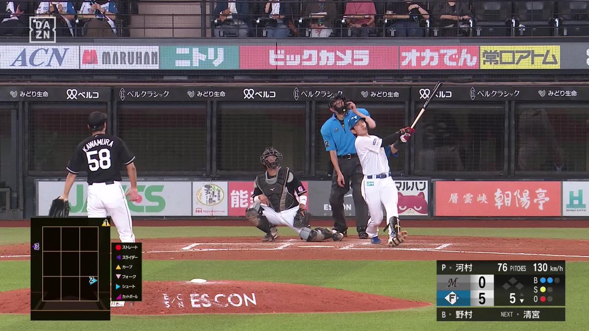 完全に目覚めた またしても内角を捉えた 野村佑希 2打席連続の9号弾 ⚾️日本ハム×ロッテ #lovefighters #だったらDAZN