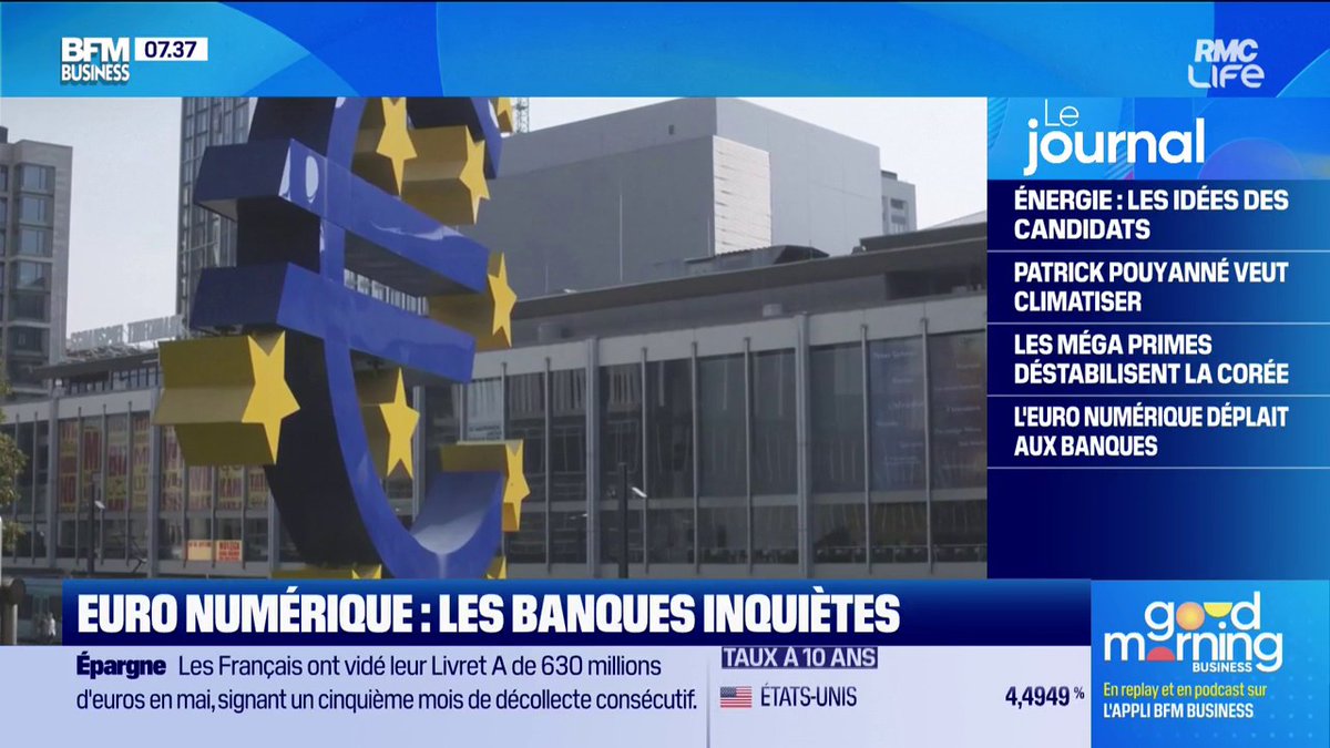 L’euro numérique fait grincer les banques 💶 Les banques alertent sur le coût de l’euro numérique, estimé à 18 milliards d’euros. Un chiffre largement contesté par la BCE, qui avance une facture bien plus faible. 🎙️ Caroline Morriseau