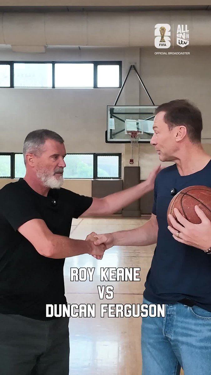 Basketball challenge 🏀 Roy Keane v Duncan Ferguson 👀
