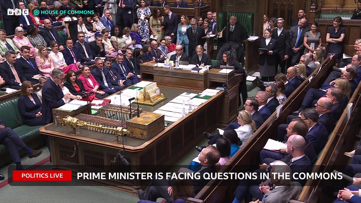 Kemi Badenoch asks the PM if he feels let down by his chancellor, saying "she lives next door to him but wouldn't even stand by him during his resignation speech" "This is the chancellor who ended austerity", Keir Starmer replies #PMQs