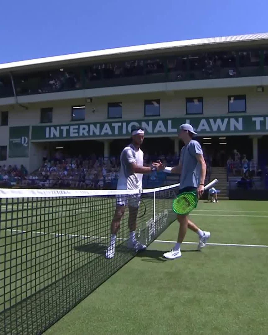 A big moment on home soil 🙌 Lucky loser Toby Samuel records his first tour-level win with a 6-1 7-6 victory over TIrante! #LexusEastbourneOpen