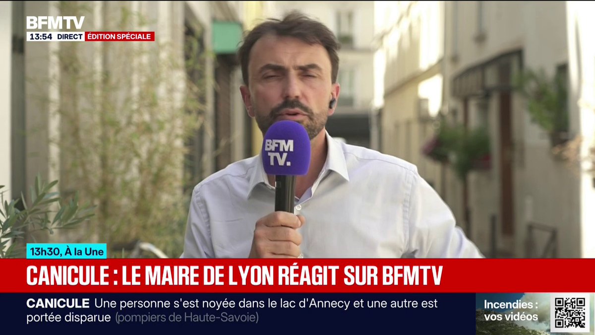 Canicule: "ça fait des années qu'on prend du retard dans notre pays" pour l'adapter au réchauffement climatique, estime Grégory Doucet, maire EELV de Lyon
