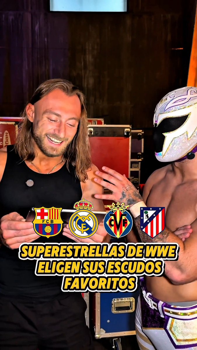 ⚽️ ¡Preguntamos a las Superestrellas cuál es el escudo que más les gusta de los equipos de fútbol españoles! ¿Estás de acuerdo con los resultados? 👀 Axiom Nathan Frazer Charlotte Flair blakey ♡ CHELSEA GREEN Ricky Saints “All Ego” Ethan Page Danhausen