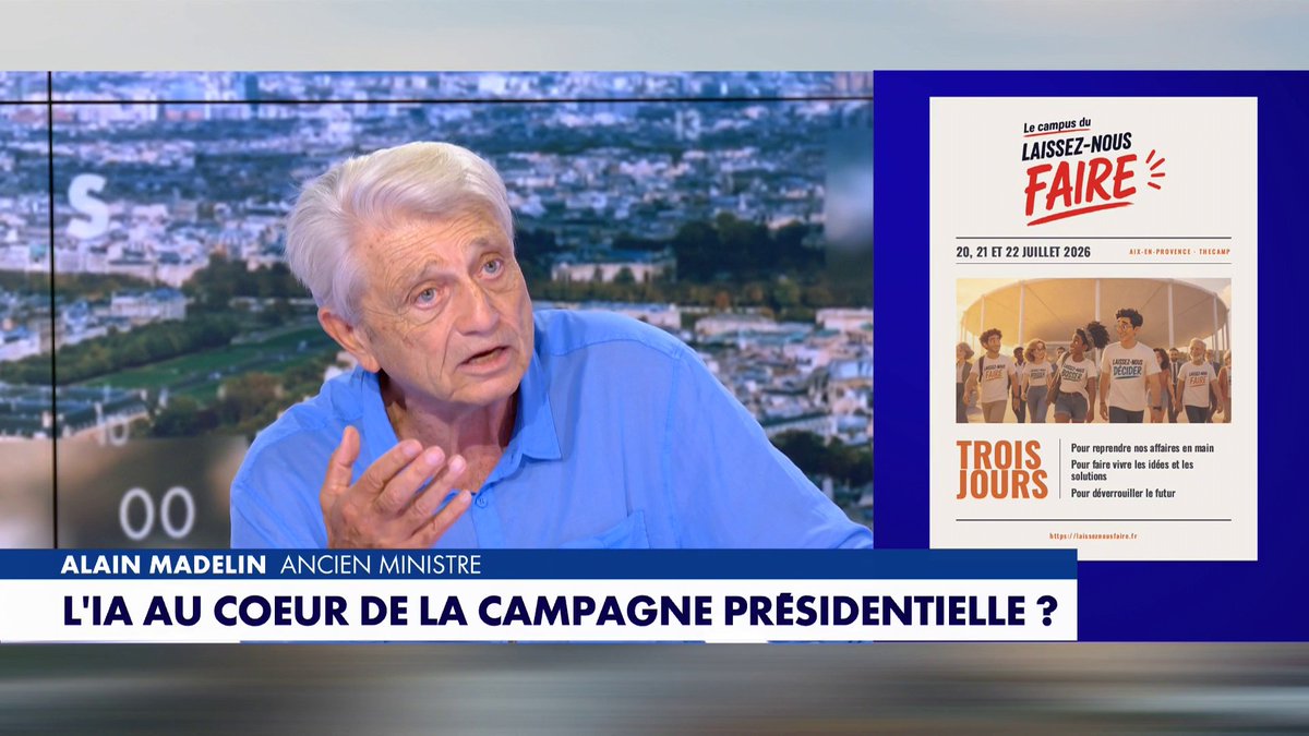«L'intelligence artificielle nous emmène vers une nouvelle croissance qui va tirer notre économie», prédit Alain Madelin #MidiNews Toute l'info est à retrouver sur