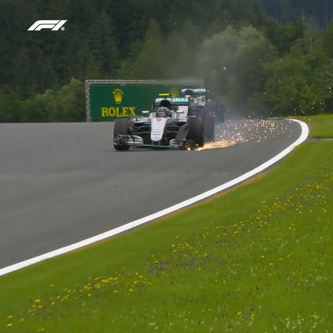 Who can forget when Nico and Lewis collided in Austria! 🫨 A feisty moment between Nico Rosberg and Lewis Hamilton in 2016 💥 #F1 #AustrianGP